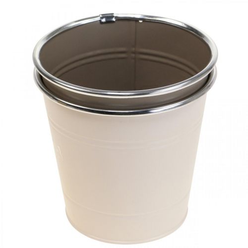 Floristik24 Plantenbak bloempot metaal sierpot Ø13,5cm H12,5cm 2st