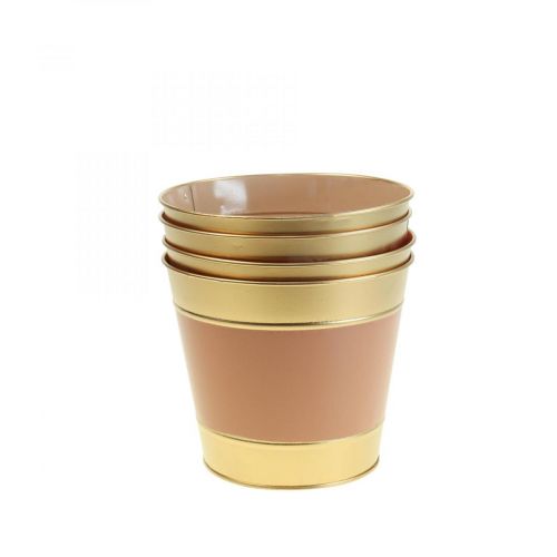 Artikel Plantenbak bloempot metaal cachepot Ø13cm H12cm 4st