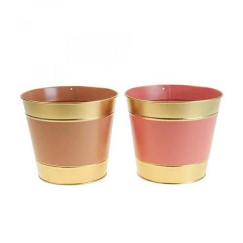 Plantenbak bloempot metaal cachepot Ø17cm H14.5cm 4st