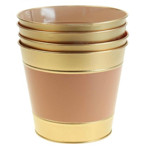 Artikel Plantenbak bloempot metaal cachepot Ø26cm H22cm 4st