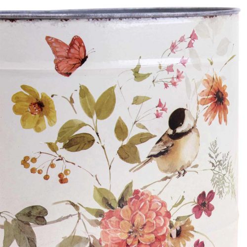 Floristik24 Bloempot metaal met handvat veer Ø28/22/18cm set van 3