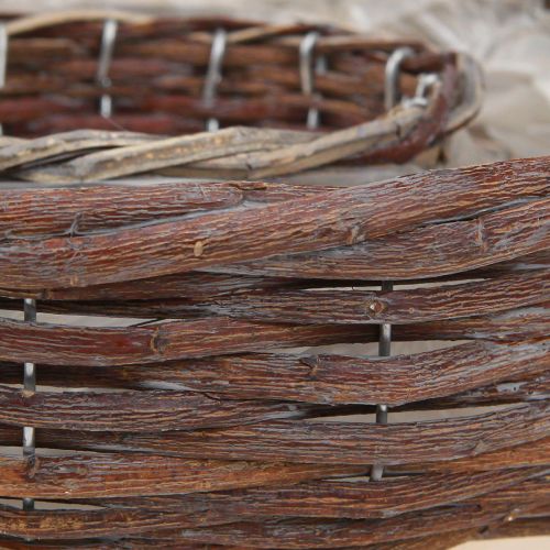 Floristik24 Plantenring Plantenschaal Hout Natuurlijk Grijs Ø30/35cm Set 2st