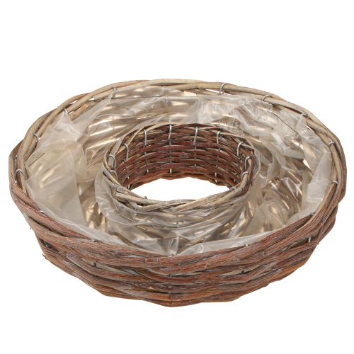Artikel Plantenring Plantenschaal Hout Natuurlijk Grijs Ø30/35cm Set 2st