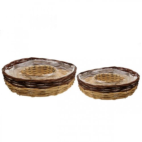 Floristik24 Plantenring van wilg, plantenschaal Ø35/30cm set van 2