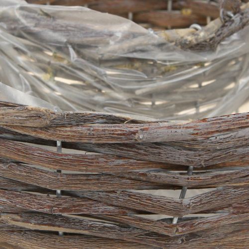 Floristik24 Plantenringen Hout Rotan Natuurlijk Grijs Ø40/45cm Set van 2