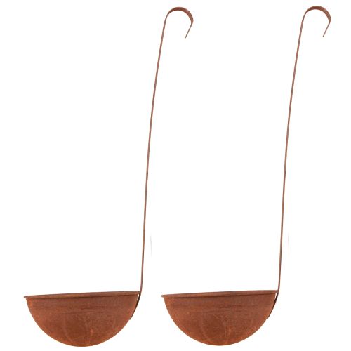 Floristik24 Plantenschaal hangend keukendecoratie schepje roest Ø16,5cm 2st