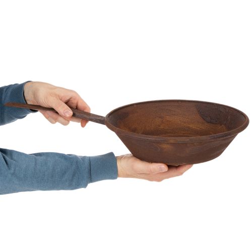 Plantenbak, roestkleurige bak met handvat, metalen plantenbak, Ø31cm | Floristik24.nl