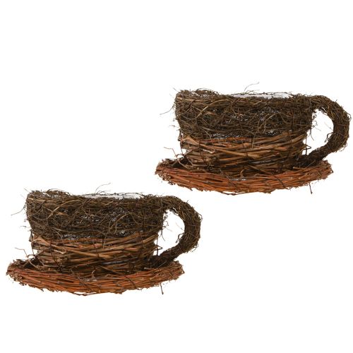 Artikel Plantenschaal beker stro wijnstokken naturel bruin Ø20cm 2st