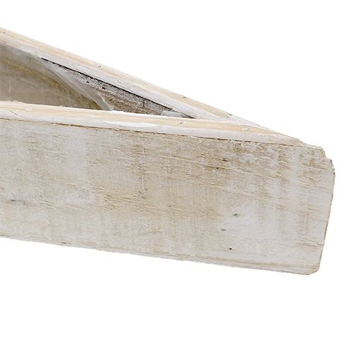 Artikel Plantenbak gemaakt van hout wit 79cm x 14cm x 7.5cm