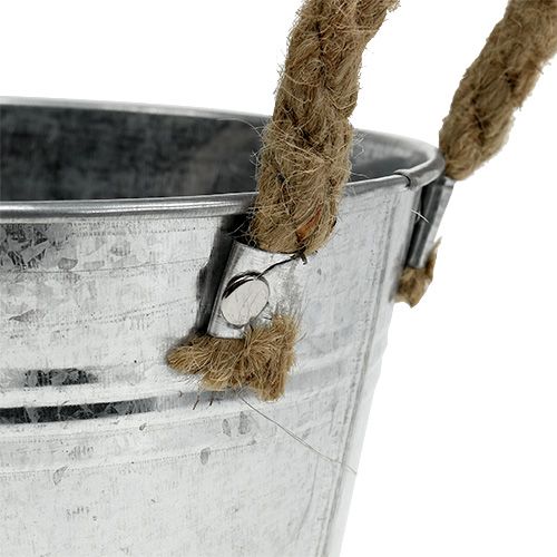 Floristik24 Plantenschaal van plaatstaal zilver Ø18cm H10cm