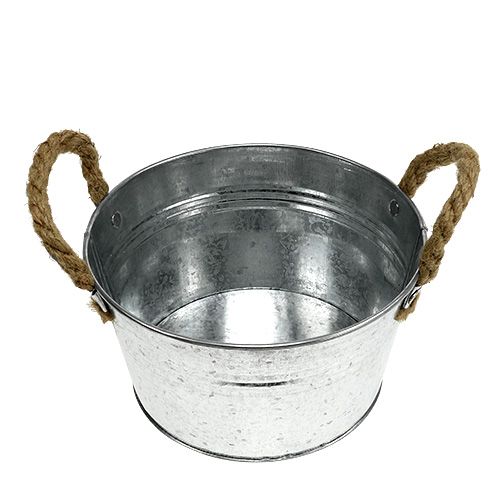 Floristik24 Plantenschaal van plaatstaal zilver Ø18cm H10cm