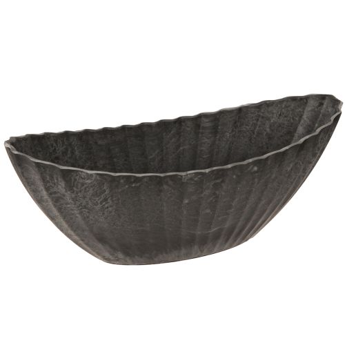 Plantenschaal met groeven, plantenboot, antraciet, 24 cm