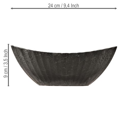 Artikel Plantenschaal met groeven, plantenboot, antraciet, 24 cm