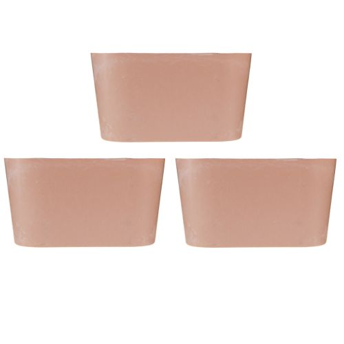 Artikel Plantenschaal ovale sierschaal kunststof roze bruin 20×10×11cm 3st