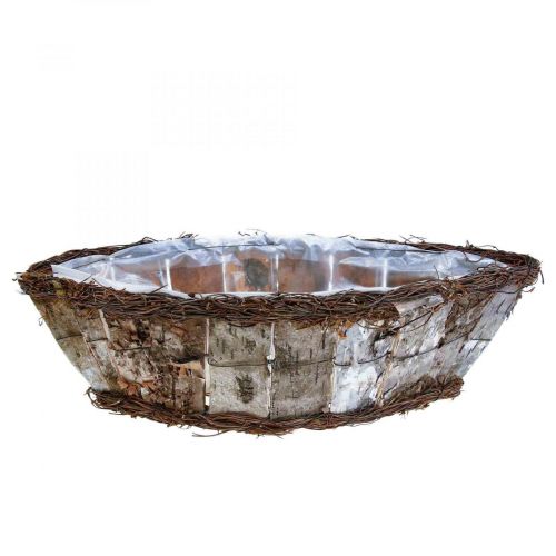Artikel Plantenschaal ovale jardiniere berkenschorsranken 36x13x12cm