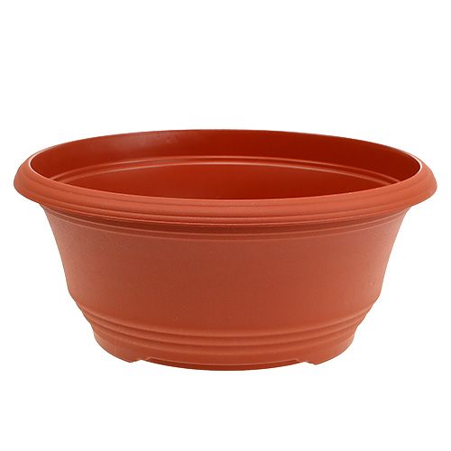 Floristik24 Kunststof plantenbak Ø27cm ronde schaal terracotta 5 stuks