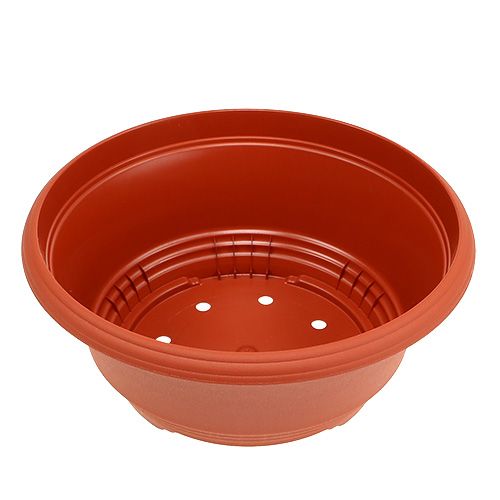 Artikel Kunststof plantenbak Ø27cm ronde schaal terracotta 5 stuks