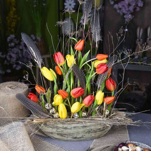 Floristik24 Plantenschaal ovaal beton houtlook lichtbruin 37 × 11.5cm H10cm