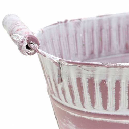 Floristik24 Plantenschaal ovaal paars wit gewassen 28cm x 17cm H12cm