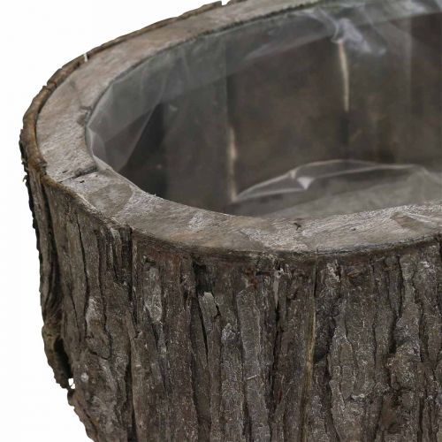 Artikel Plantenbak bloempot hout bark L23/29,5cm set van 2
