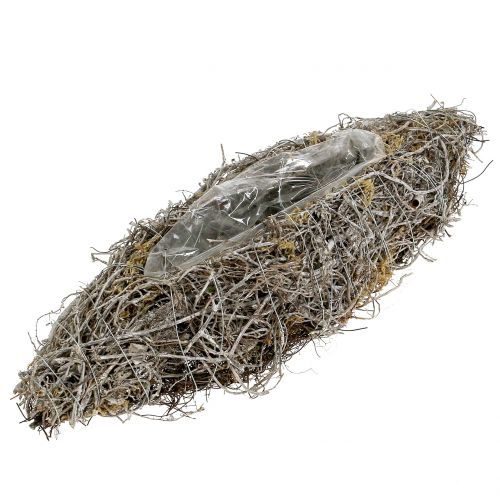 Floristik24 Plantschip gemaakt van wijnstok wit gewassen 40cm x 13cm