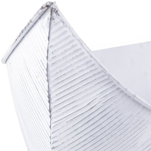 Artikel Plantenschaal boot metaal wit zilver 54,5/48/42cm set van 3