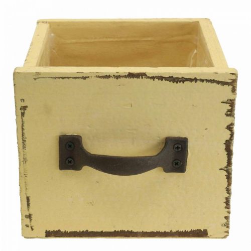 Artikel Plantenlade houten sierplantenbak geel 12,5cm