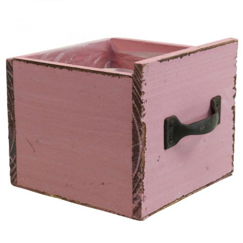 Floristik24 Plantenlade houten sierplantenbak roze 12,5cm