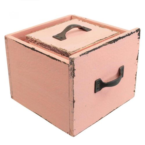 Floristik24 Plantenlade plantenbak hout Perzik 12,5/16cm set van 2
