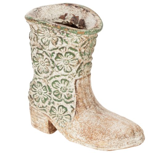 Bloempot cowboylaars plant schoen vintage bloemenpatroon 24cm kopen | Floristik24.nl