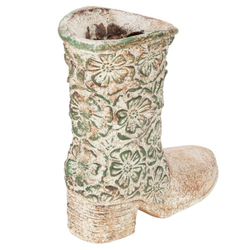 Bloempot cowboylaars plant schoen vintage bloemenpatroon 24cm | Floristik24.nl