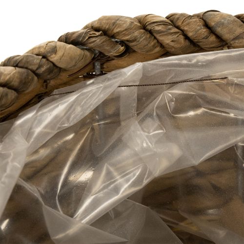 Artikel Plantenpotje met schotel, klein rieten plantenmandje, Ø17cm H13cm