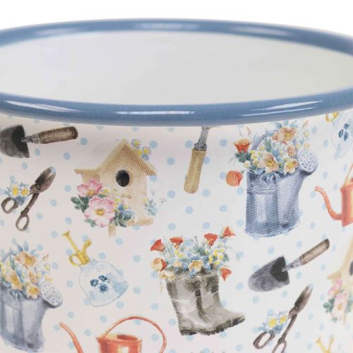 Floristik24 Plantenbeker emaille sierbeker tuinmotieven Ø11cm