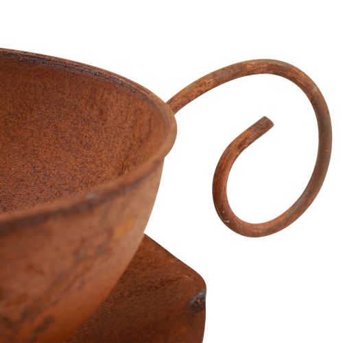 Floristik24 Plantenkop met schotel plantenpot roest Ø19,5cm H8cm