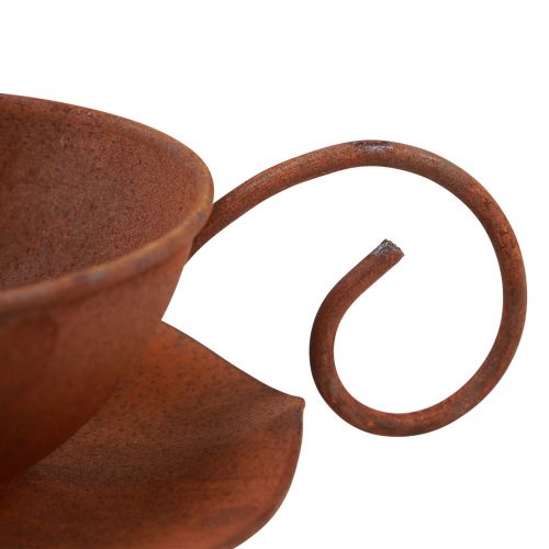 Floristik24 Plantenkop en schotel vintage roest Ø17,5cm H6cm