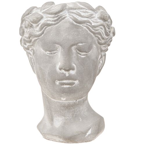 Artikel Plantenpot dameshoofd decoratieve plantenbak wit gewassen 15×16×21cm