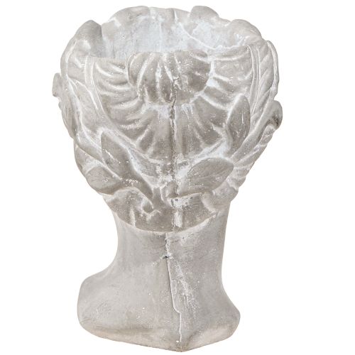 Artikel Plantenpot dameshoofd decoratieve plantenbak wit gewassen 15×16×21cm