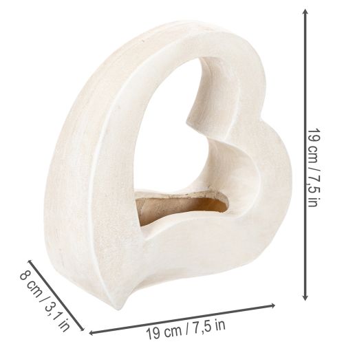Hartvormige decoratie voor planten en bloemstukken, open ontwerp, moderne hartvorm, 19 cm | Floristik24.nl