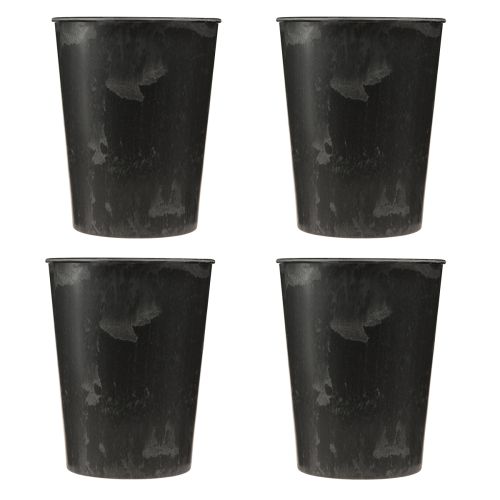 Artikel Plantenpot kunststof antraciet Ø13cm H16,5cm 4st