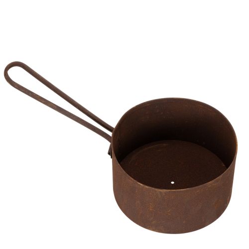 Metalen plantenpot, bloempot, roestkleurige schaal, decoratief item, Ø20cm H11cm | Floristik24.nl