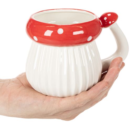 Keramische mok met vliegenzwammotief als decoratie, 10 cm | Floristik24.nl