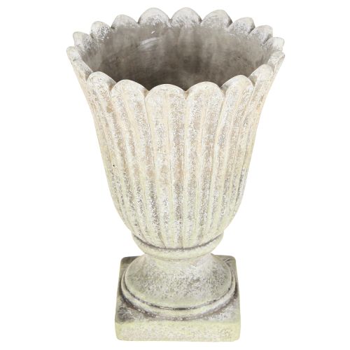 Bloempot gegoten steen trofee antieke stijl grijs Ø17,5cm H25cm