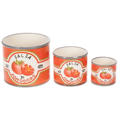Artikel Decoratieve keramische plantenpotten met tomatenmotief voor stijlvolle woonaccessoires, 14 cm, set van 3