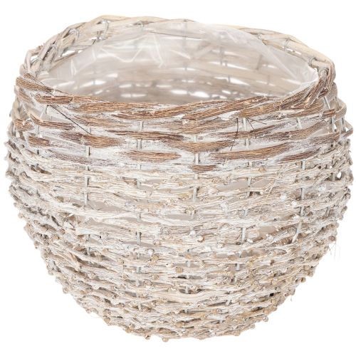 Ronde gevlochten mand, grote decoratieve plantenmand, 23 cm