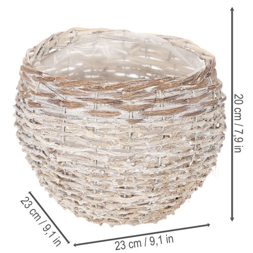 Ronde gevlochten mand, grote decoratieve plantenmand, 23 cm | Floristik24.nl