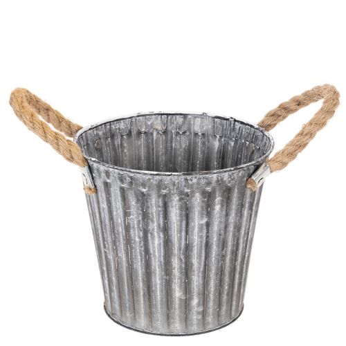 Metalen plantenpot, decoratieve pot met handvatten, bloempot, sierpot Ø16,5 cm kopen | Floristik24.nl