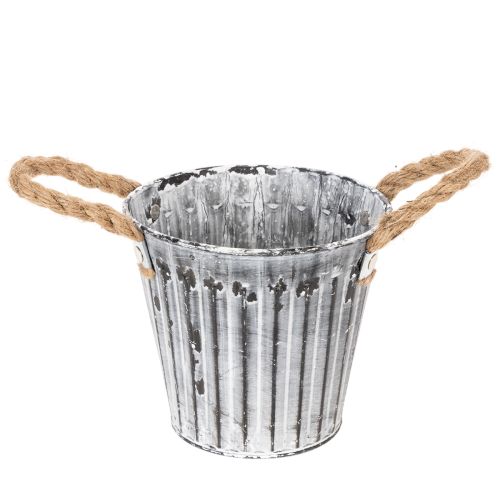 Bloempot met handvatten, metalen plantenbak, decoratieve pot voor planten Ø14,5 cm kopen | Floristik24.nl