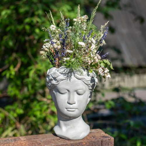 Floristik24 Plantenpot buste white washed plantenkop beton Ø10cm H21cm