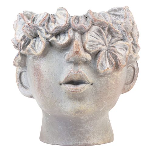 Artikel Plantenpot gezicht plantenbak buste betonlook H14cm