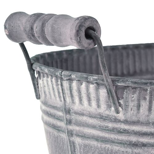 Floristik24 Plantenpot Ovale Bloempot Metalen Voet Paars Wit L28cm